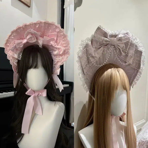 [BUNJANG] SugarGirl Bonnet Set (2 pcs) Lolita / 설탕소녀 보닛 bnt 2점 일괄판매 ㅅㅊㅇ 정품 백당소녀 슈가걸 로리타 베이비더스타샤인브라이트 엔젤릭프리티 핑크 분홍 리본 프릴 타오바오 중브 양산형 지뢰계 서브컬쳐 지하돌 생일상