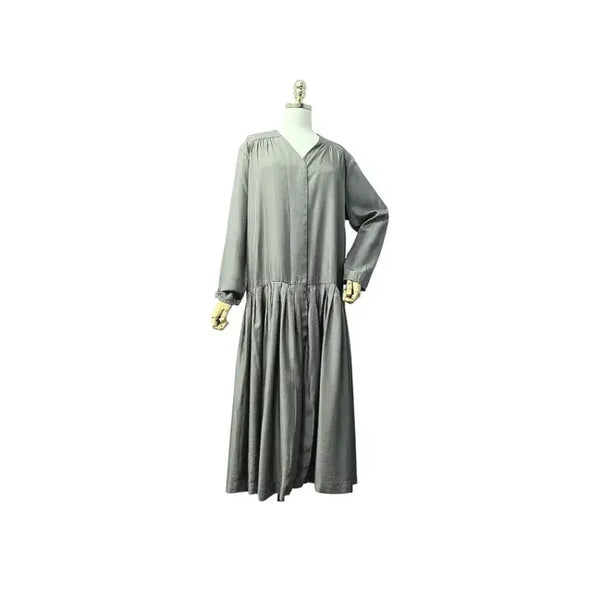 [BUNJANG] Roomk V-Neck Pleated Dress / 룸케이 브이넥  플리츠원피스