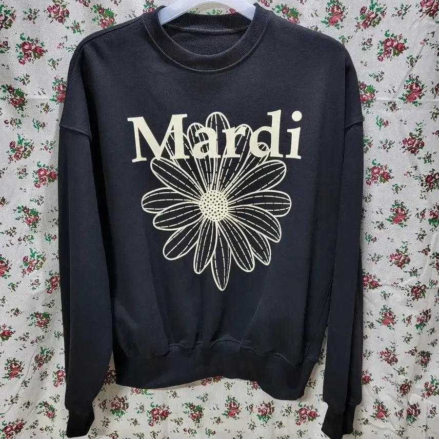 [BUNJANG] Mardi Mercredi Black Daisy Print Sweatshirt / 401 ) 최상급 마르디 맨투맨 블랙