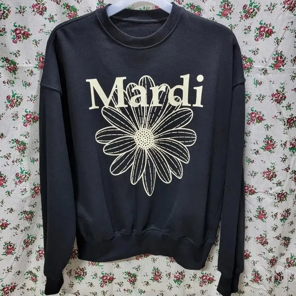 [BUNJANG] Mardi Mercredi Black Daisy Print Sweatshirt / 401 ) 최상급 마르디 맨투맨 블랙