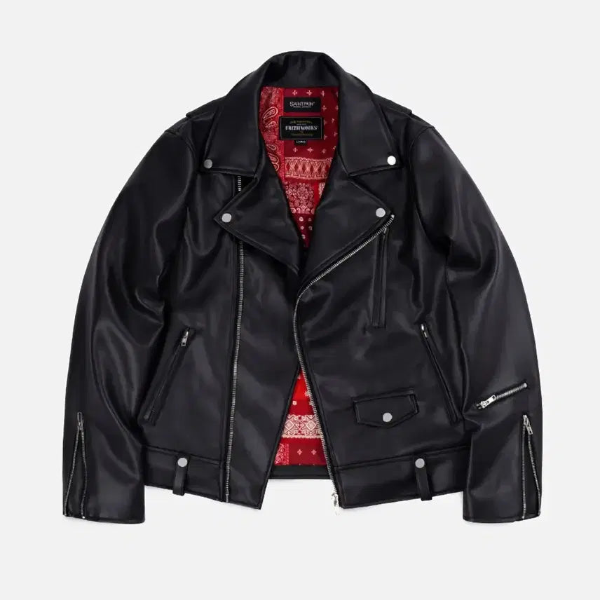 [BUNJANG] Prismworks Bandana Lining Rider's Leather Jacket / 프리즘웍스 반다나 라이닝 라이더스 가죽 자켓
