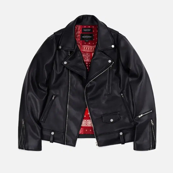 [BUNJANG] Prismworks Bandana Lining Rider's Leather Jacket / 프리즘웍스 반다나 라이닝 라이더스 가죽 자켓
