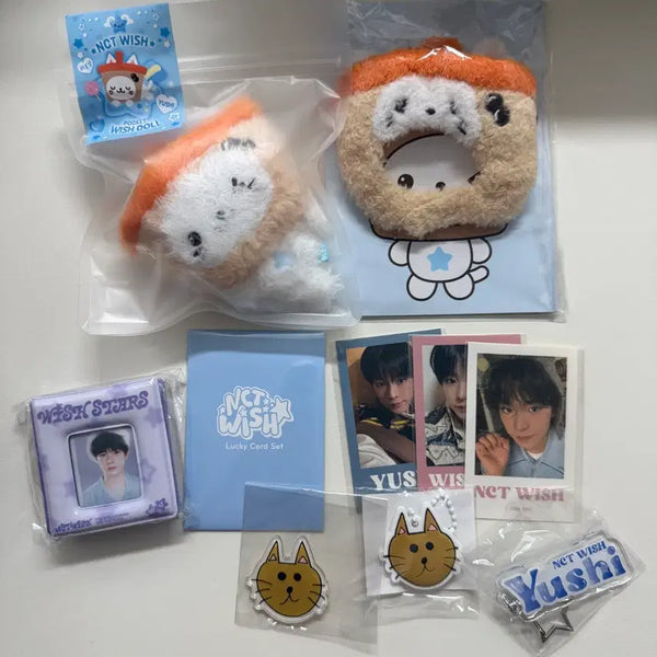 [BUNJANG] NCT WISH YuuShi Bubble Nyan Pocket Wish Doll Hat Keyring Sig Photo Bundle Set / NCT WISH 엔시티 위시 유우시 버블냥 포켓 위시돌 모자 키링 시그 증사 일괄
