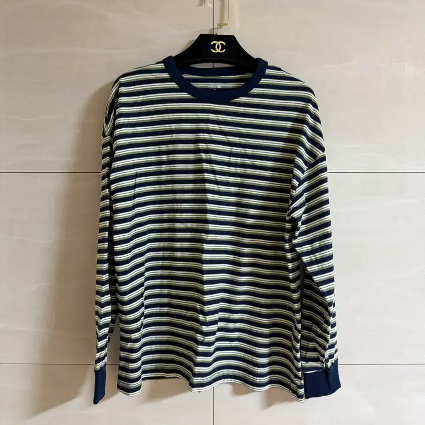 [BUNJANG] TOPTEN Striped Long Sleeve T-Shirt Navy M / 탑텐 스트라이프 긴팔 M 네이비