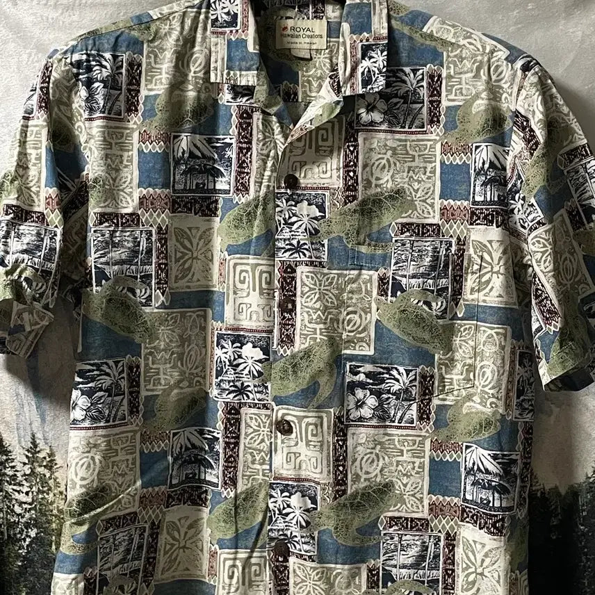[BUNJANG] XL Royal Hawaiian Short Sleeve Shirt Turtle Pattern / XL 거북이 패턴 로얄 하와이안 셔츠 반팔