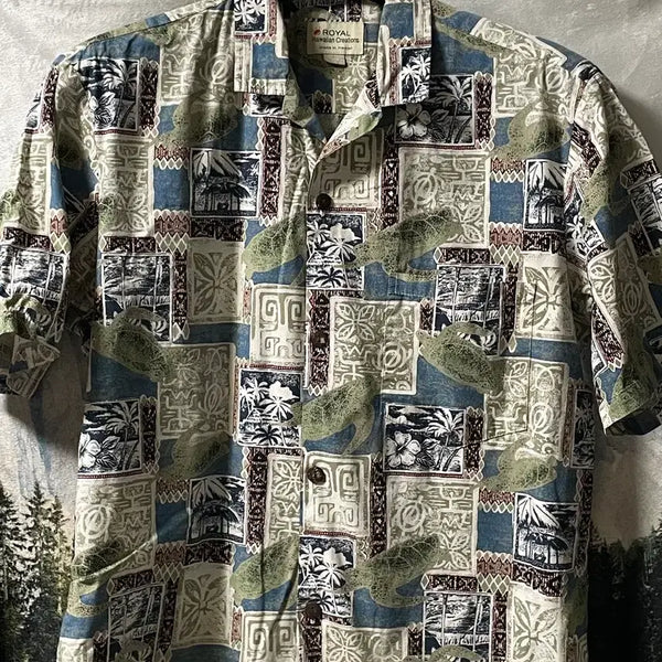 [BUNJANG] XL Royal Hawaiian Short Sleeve Shirt Turtle Pattern / XL 거북이 패턴 로얄 하와이안 셔츠 반팔