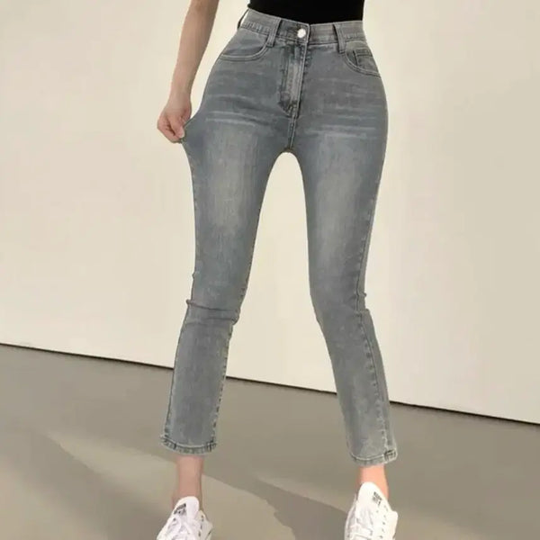 [BUNJANG] High-Waisted Slim Fit Jeans / 허얇골넓 허리쫀쫀 슬림핏 하이웨스트 청바지
