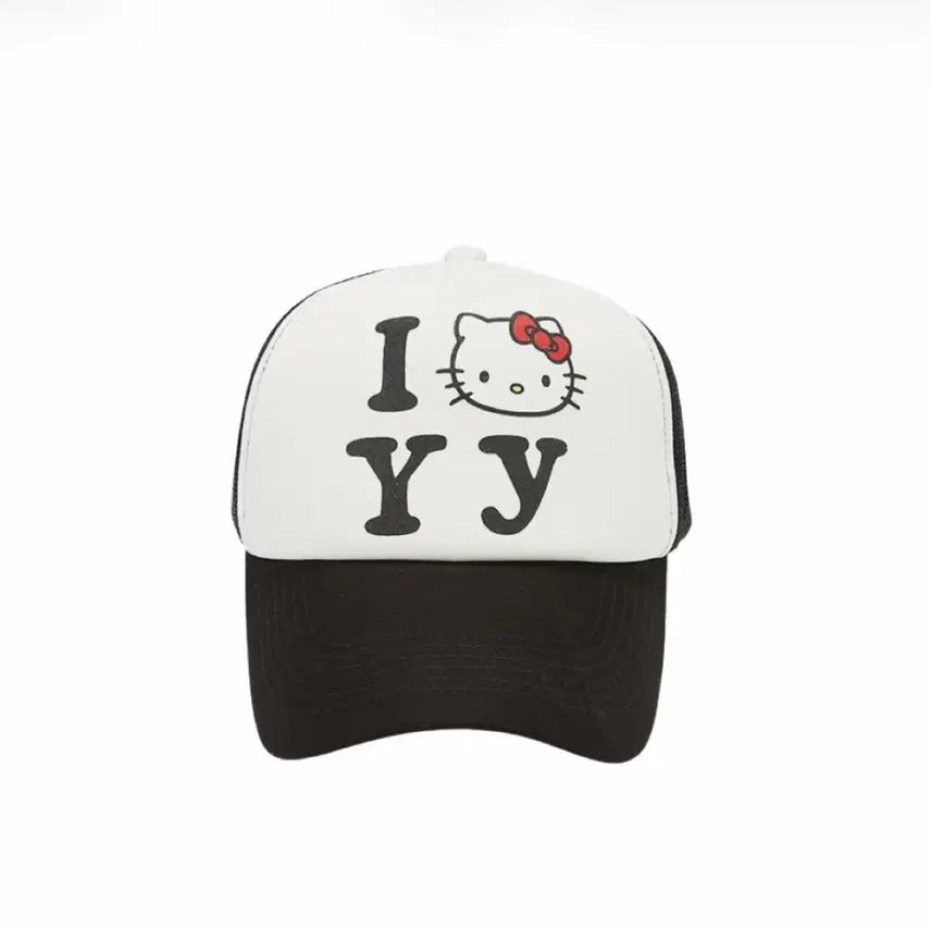 [BUNJANG] OIOI x Hello Kitty Trucker Cap Black / 오픈 Yy x 헬로 키티 트러커캡 블랙