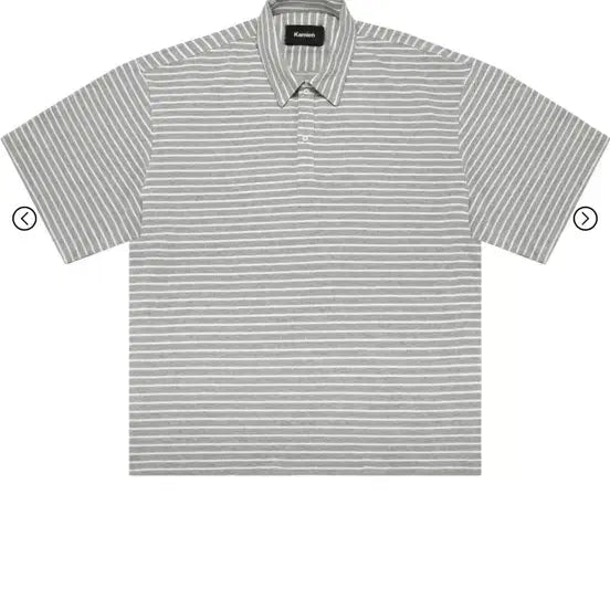 [BUNJANG] Kamien Gray Stripe Polo OS Size / 카미엔 그레이 스트라이프 폴로 판매