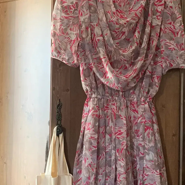 [BUNJANG] Vintage Floral Cape Dress / 빈티지 케이프 플로럴 원피스