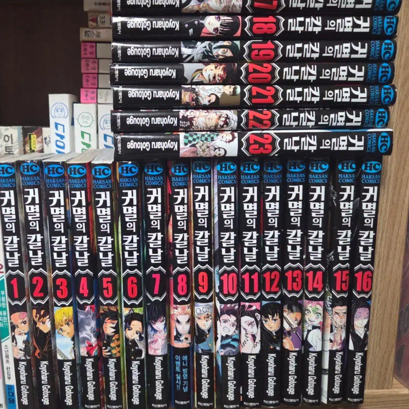 [BUNJANG] Demon Slayer: Kimetsu no Yaiba Complete Box Set + 4 Fanbook Volumes / 귀멸의 칼날 전권 + 외전 4권 판매합니다