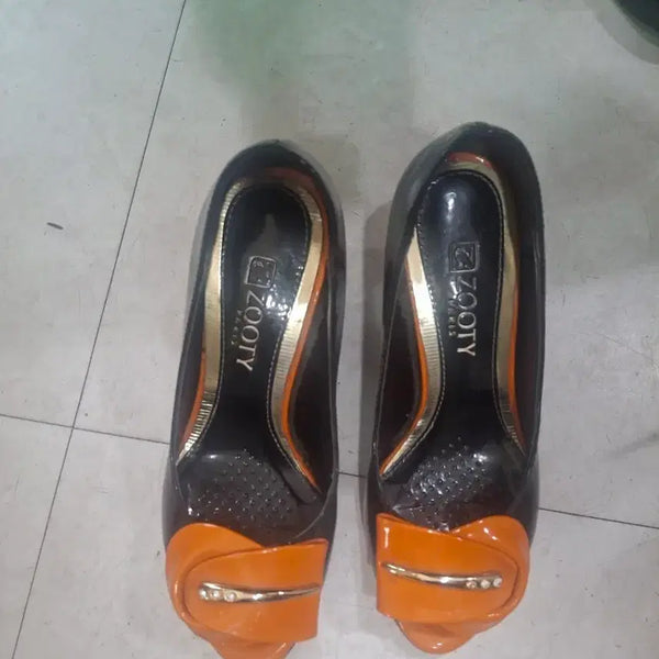 [BUNJANG] Juti Women's Orange Heel Shoes Size 225 / 주티 여성 구두 힐 오렌지 225 사이즈