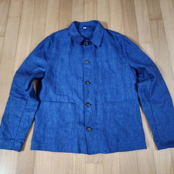 [BUNJANG] Burberry Linen Jacket 48R Blue / 버버리  린넨 자켓 48R 블루