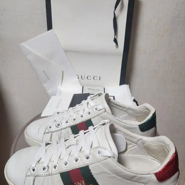 [BUNJANG] Gucci Ace Bee Stripe Sneakers (Size 34.5 / 225-230) / >>상태양호<< 구찌 꿀벌 삼선 스니커즈 34반(225~230) 팝니다