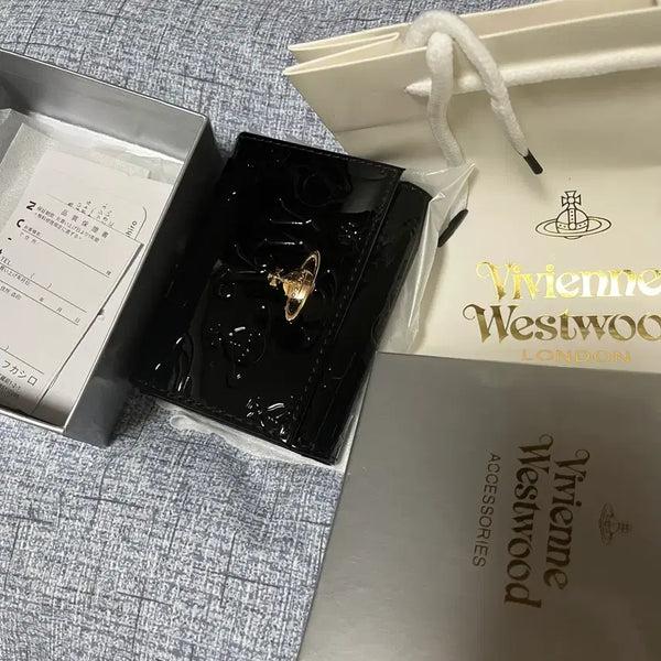 [BUNJANG] Vivienne Westwood Patent Leather Bifold Wallet / 쿨거일택무배 비비안웨스트우드 반지갑 3단지갑 지갑 유광
