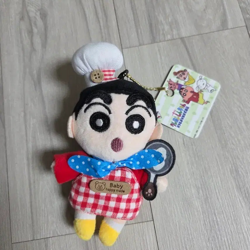 [BUNJANG] Crayon Shin-chan Pastry Chef Plush Keychain / 짱구는못말려 짱구 파티시에 인형 키링