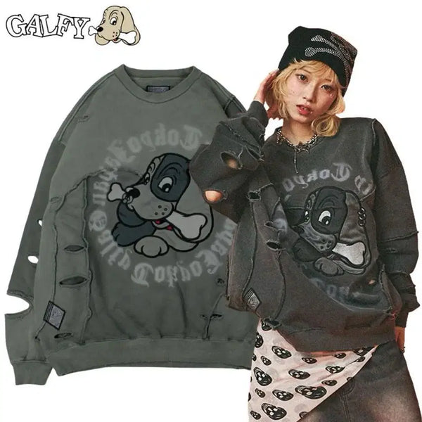 [BUNJANG] Galfy Zombie Long Sleeve T-Shirt Grey / galfy 갈피 좀비 롱티 롱슬리브 그레이 티셔츠 지뢰계 중성계 kry