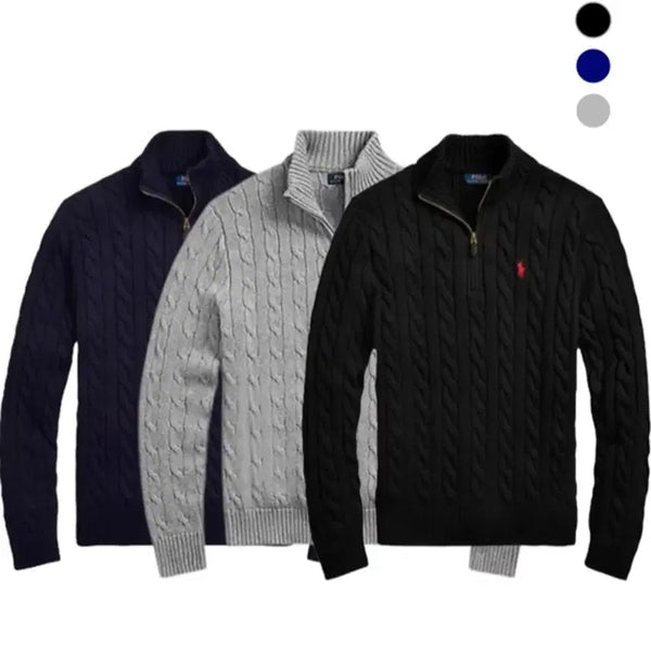 [BUNJANG] Polo Ralph Lauren Cable Knit Half-Zip Sweater / (새상품) 폴로 랄프로렌 꽈배기 반집업 니트