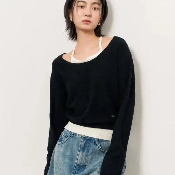 [BUNJANG] General Idea Bouclé Layered Pullover Knit / 제너럴아이디어 부클 레이어드 풀오버 니트