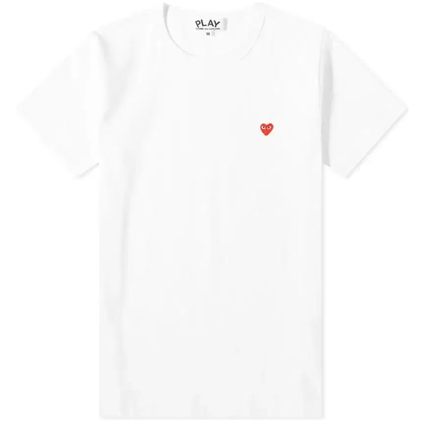 [BUNJANG] Comme des Garçons PLAY Mini Red Heart Short Sleeve T-Shirt White / 꼼데가르송 플레이 미니 레드 하트 반팔 티셔츠 화이트 S (정품)