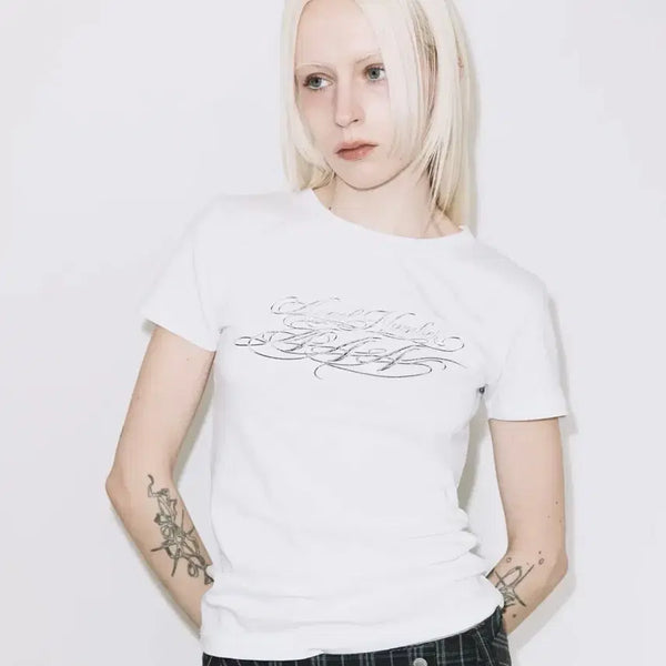 [BUNJANG] Fancy Club Back Cross T-Shirt / 팬시클럽 백 크로스 티