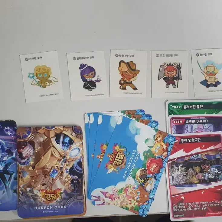 [BUNJANG] Cookie Run Coupon Cards and Stickers Bundle Set / [일괄] 쿠키런 쿠폰, 카드, 띠부씰