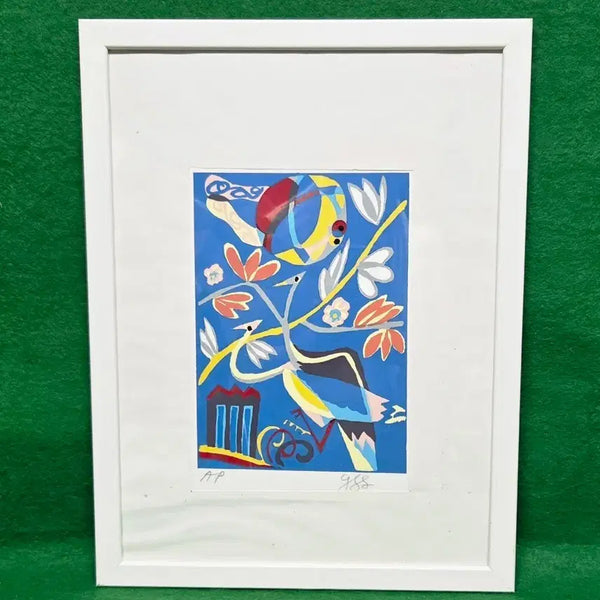 [BUNJANG] Artist's Proof Original Lithograph by Jeon Hyeok-rim (Kim Chun-soo Collaboration) / *현대 미술의 거장 전혁림 원본판화(김춘수.전혁림시판화집/꽃)[30만원 20%]