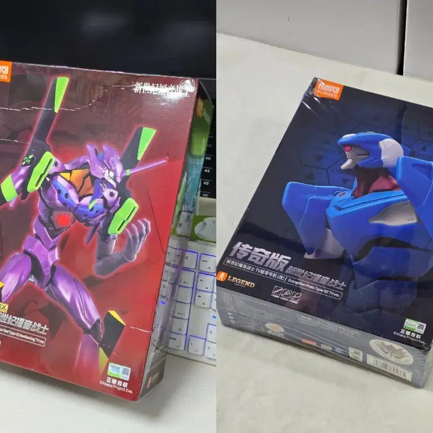 [BUNJANG] Blocky Evangelion TV Edition Awakening Unit-01 & Unit-00 Model Kit Set / 블로키 에반게리온 TV판 각성 초호기+0호기