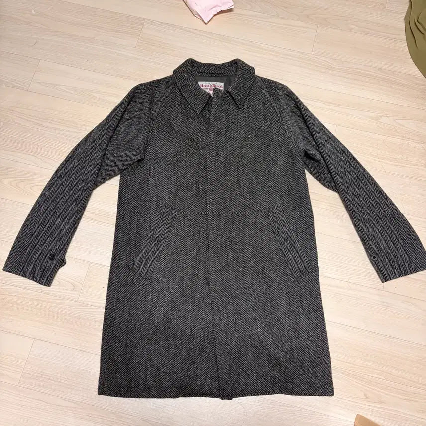 [BUNJANG] BEAMS PLUS Harris Tweed Balmacaan Coat - Grey Herringbone / 빔즈 플러스 해리스 트위드 발마칸 코트 M 그레이 헤링본
