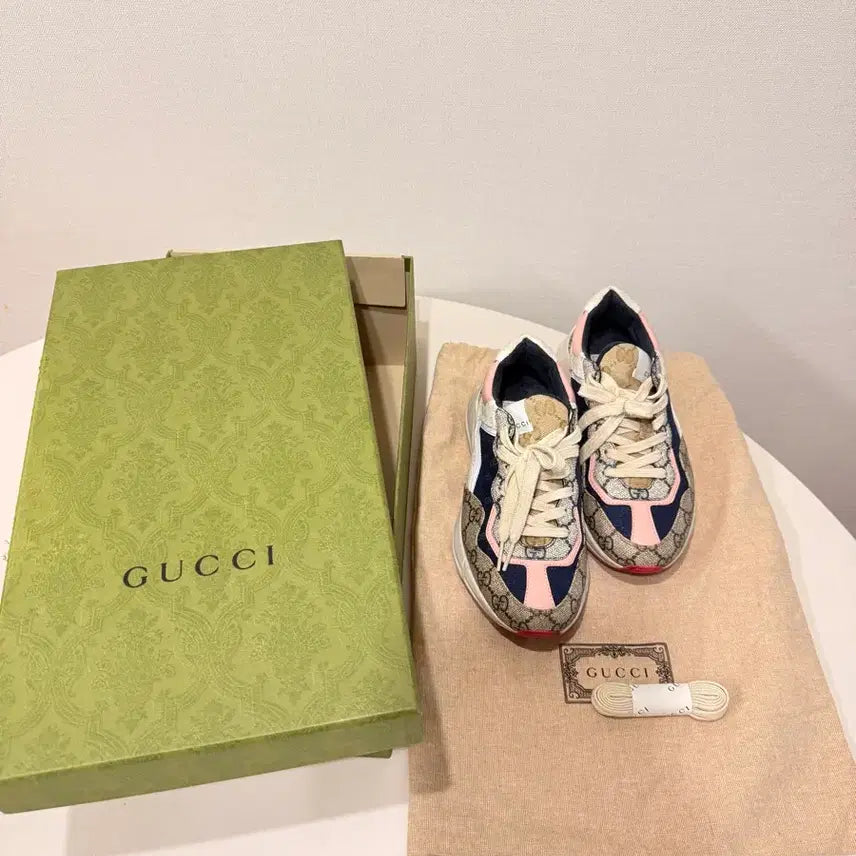 [BUNJANG] Gucci Pink Rhyton Sneakers (Size 230/35.5) / 구찌 핑크 라이톤 스니커즈
