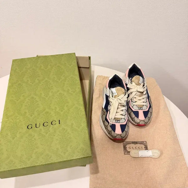 [BUNJANG] Gucci Pink Rhyton Sneakers (Size 230/35.5) / 구찌 핑크 라이톤 스니커즈