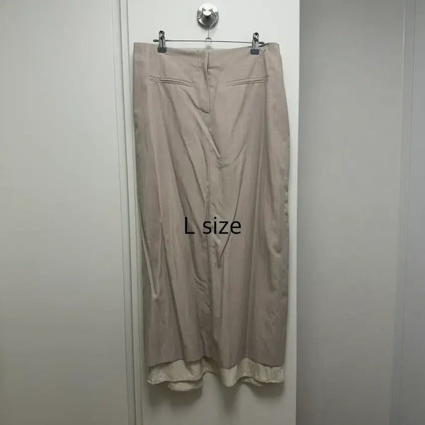 [BUNJANG] Ethos Long Skirt Beige Size L / 에토스 롱 스커트 베이지 L 사이즈