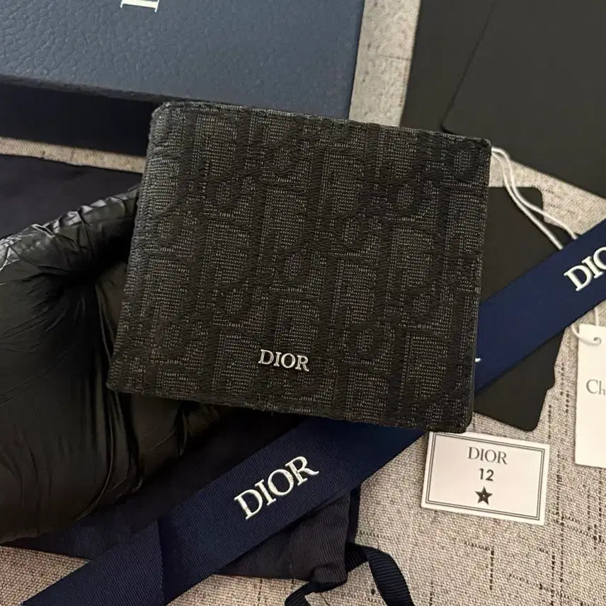 [BUNJANG] Dior Oblique Bifold Wallet Black / [새상품급]디올 오블리크 반지갑 블랙