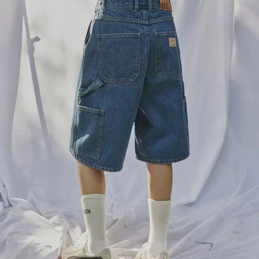 [BUNJANG] MacWoodgun Bernard 7907 Carpenter Bermuda Medium Indigo Shorts Size 32 / 맥우드건 버나드 7907 카펜터 버뮤다 미디움 인디고 숏팬츠 32