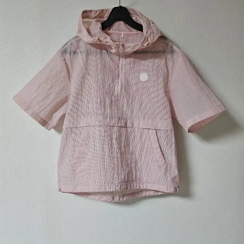 [BUNJANG] V-Season Golf Hooded Anorak Pastel Pink Grids Pattern Size 90 / 브이시즌 골프 90사이즈