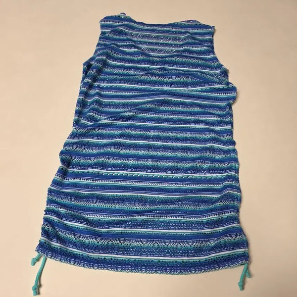 [BUNJANG] Sleeveless Long Blue Stripe Swimsuit Cover-Up / 민소매 롱 블루 스트라이프 수영복 커버업