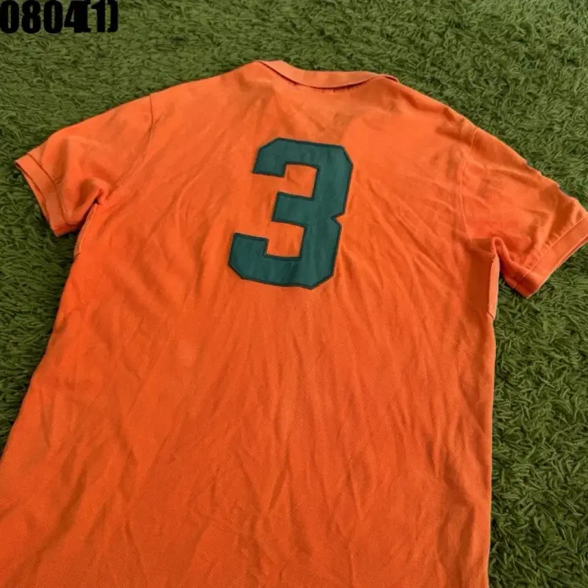[BUNJANG] Polo Ralph Lauren Men's Big Pony Short Sleeve Polo Shirt - Orange, Size L / 폴로 랄프로렌 오렌지색 카라티 3번 빅포니 반팔 L