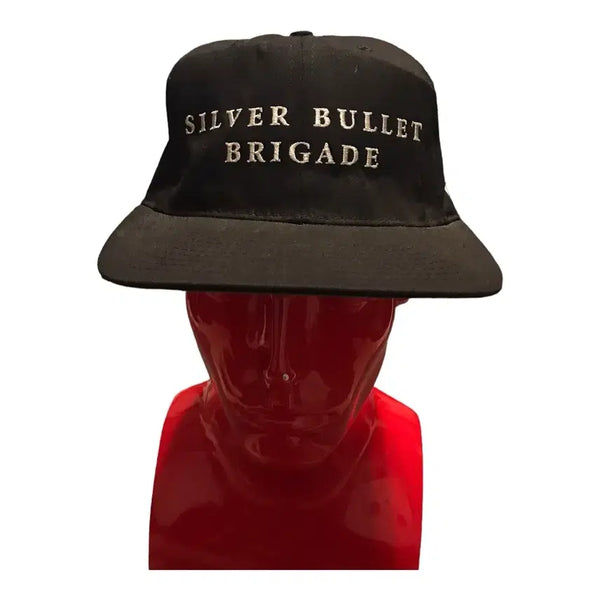 [BUNJANG] 90s USA NRA Charlton Heston "Silver Bullet Brigade" Embroidered Cap / 90s USA NRA 찰턴 헤스턴 그린언더바이저 블랙 캡 더블알엘 버즈릭슨 뉴에라