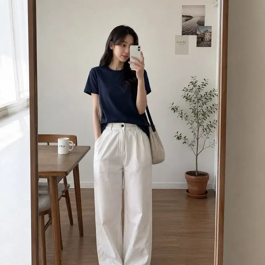 [BUNJANG] COS Navy Cotton Short Sleeve T-Shirt Size S / COS 반팔 네이비 S