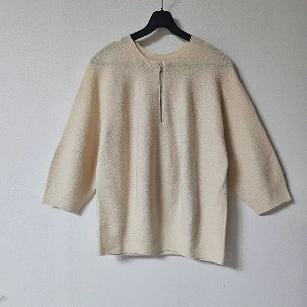 [BUNJANG] Holgarmet Half-Zip Knit (Free Size) / 홀가먼트 반집업 니트 F사이즈
