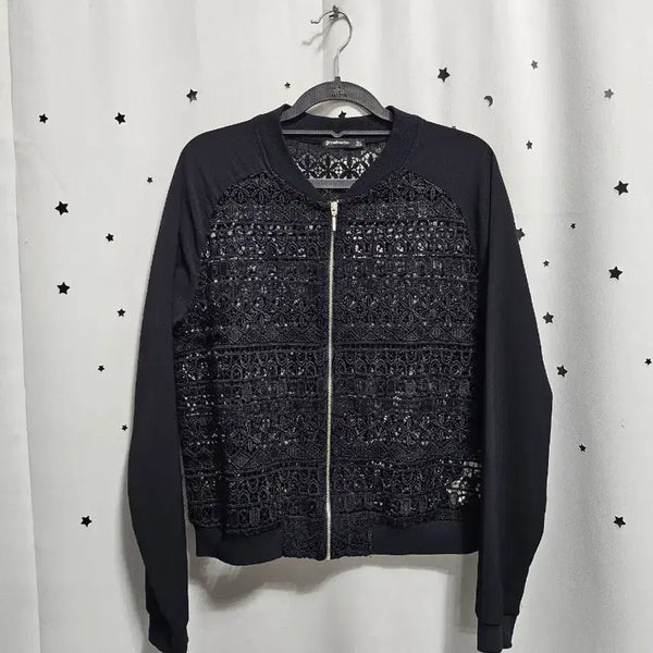 [BUNJANG] Stradivarius Lace Detail Jacket Black Women's L / 스트라디바리우스 자켓 블랙 여성 L