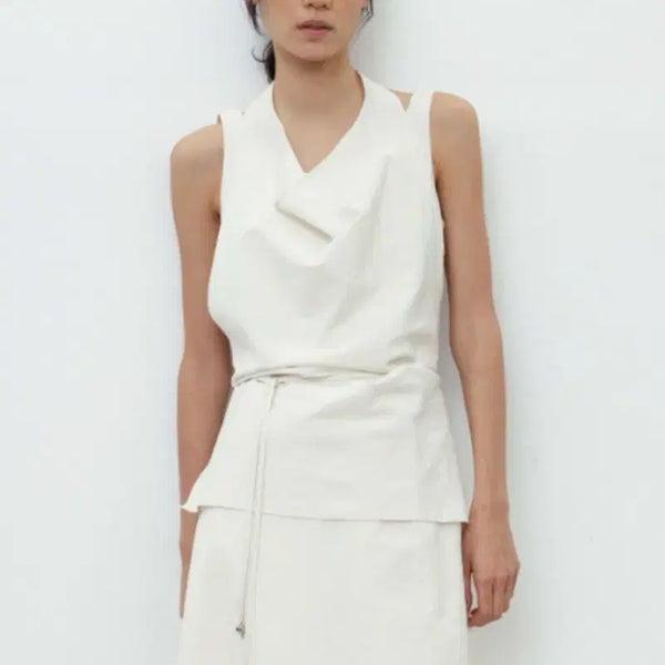[BUNJANG] Lace Draped Halter Top / 레이스 Draped Halter Top 탑