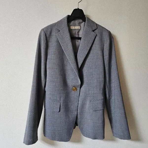 [BUNJANG] System Single Button Wool Blend Jacket Gray / 한섬 시스템 자켓 55사이즈
