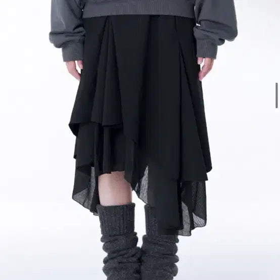 [BUNJANG] MICHAA Unbalanced Layered Skirt Black / 미세키서울 Unbalanced layered skirt BLACK