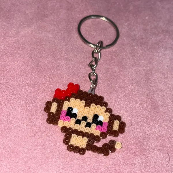 [BUNJANG] Pixel Monkey Bead Keychain Y2K Style / 원숭이 비즈 키링 y2k 2000 픽셀 비즈 일본 비즈발 방꾸