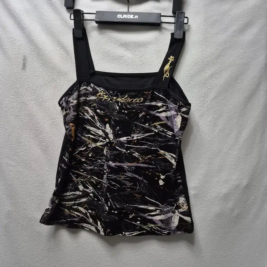 [BUNJANG] Peperony Factory Women's Sleeveless Cat Brooch T-Shirt Black S / 페페로니 팩토리 여성 고양이 브로치 민소매 블랙S