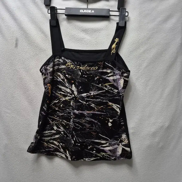 [BUNJANG] Peperony Factory Women's Sleeveless Cat Brooch T-Shirt Black S / 페페로니 팩토리 여성 고양이 브로치 민소매 블랙S