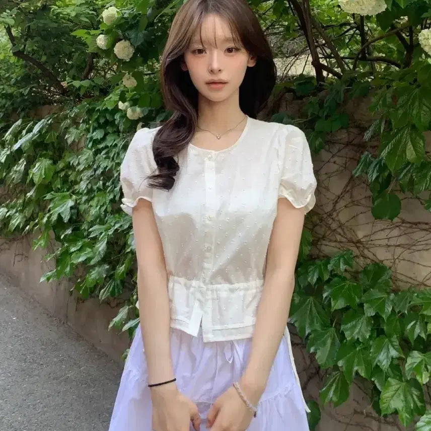[BUNJANG] MISSCloth String Frill Blouse / 무신사 에이블리 지그재그 미쏘 스트링 프릴 블라우스