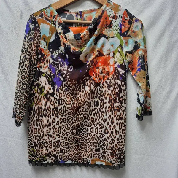 [BUNJANG] Leopard Print Mixed Pattern Women's Blouse / 호피 무늬 여성 블라우스77