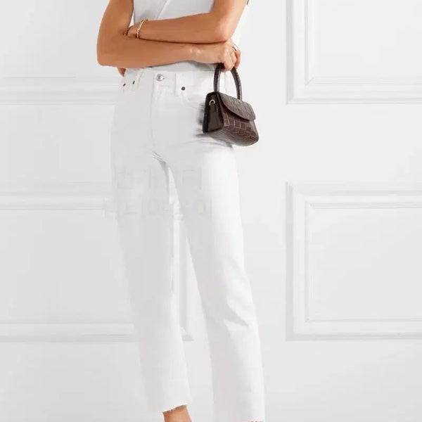 [BUNJANG] RE/DONE 70s Stove Pipe High-Rise White Jeans / RE/DONE 70s 스토브 파이프 진 stove pipe jean 리던 하이라이즈 화이트 팬츠 제시카 바지